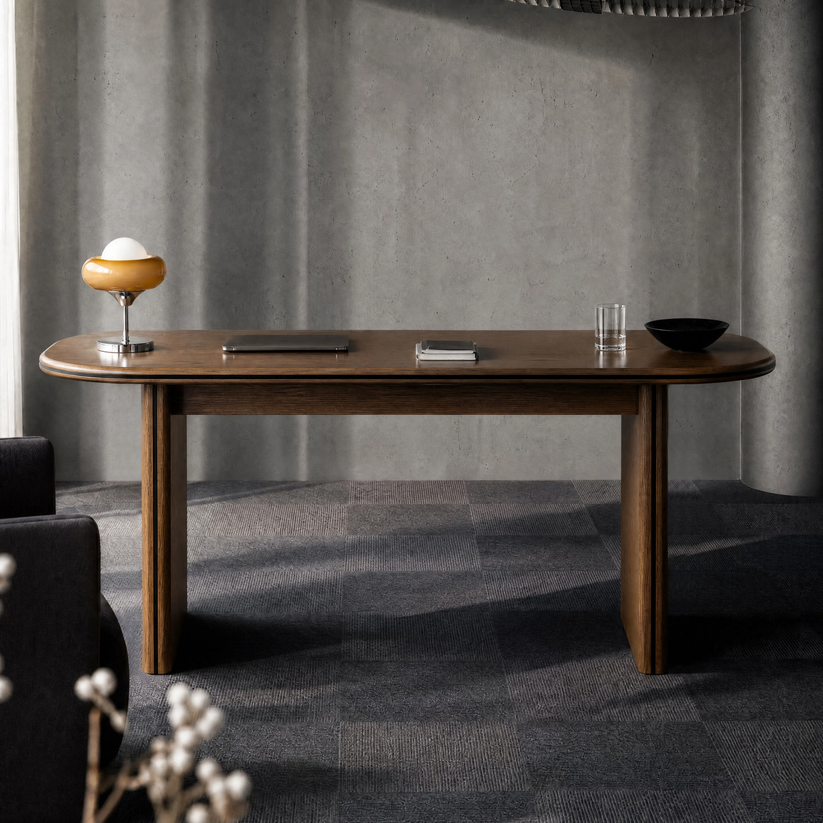 Oval-End Office Desk