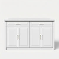 Modern Double-Sided Kitchen Island with Storage and Seating Space