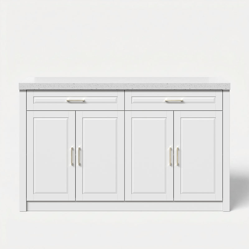 Modern Double-Sided Kitchen Island with Storage and Seating Space