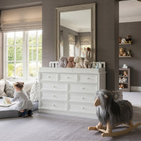 Solid Wood Changing Table with Drawers and Round Knob Handles