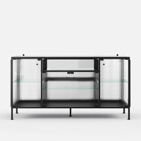 Display Cabinet with LED Lighting and Open Shelving