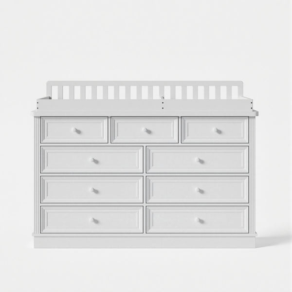 Solid Wood Changing Table with Drawers and Round Knob Handles