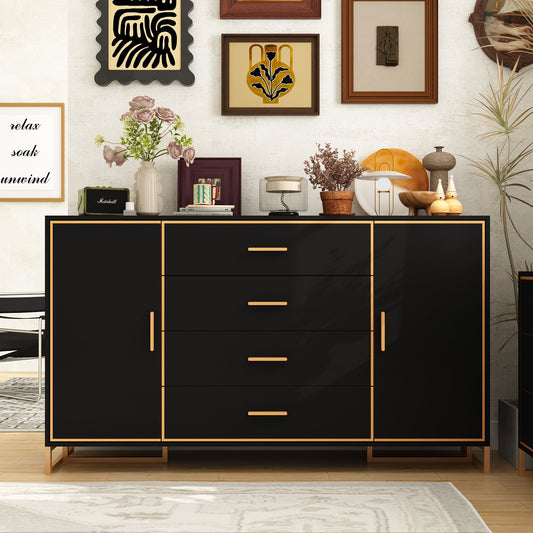 2-Door 4-Drawer Dresser With Adjustable Shelves