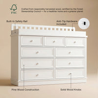 Solid Wood Changing Table with Drawers and Round Knob Handles