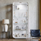 5-Tier Glass Display Cabinet with LED Light