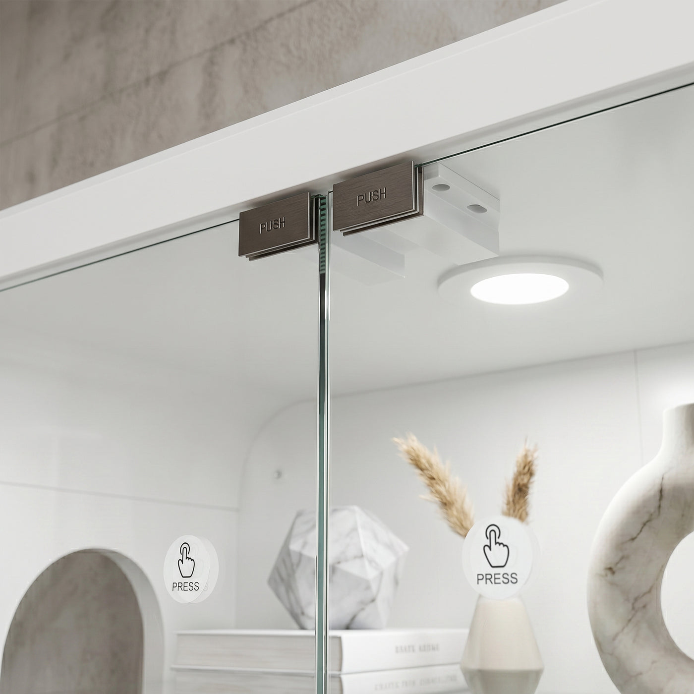 5-Tier Glass Display Cabinet with LED Light