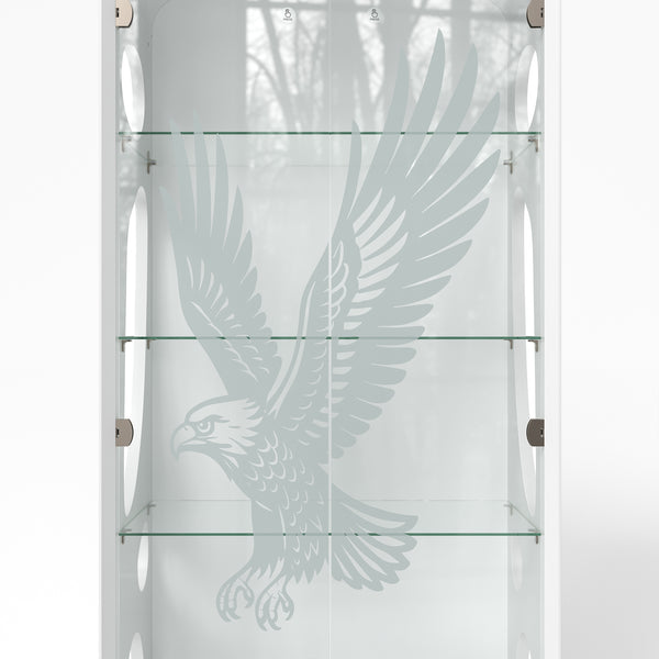 5-Tier Glass Display Cabinet with LED Light