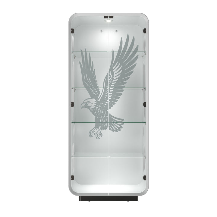 5-Tier Glass Display Cabinet with LED Light