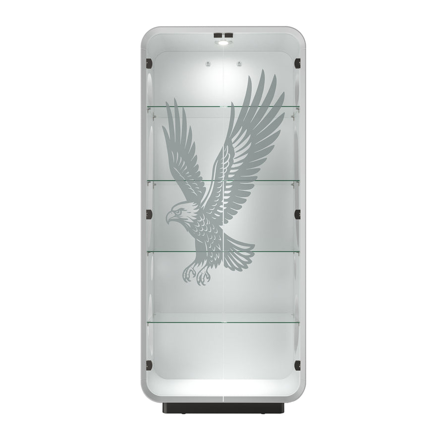 5-Tier Glass Display Cabinet with LED Light