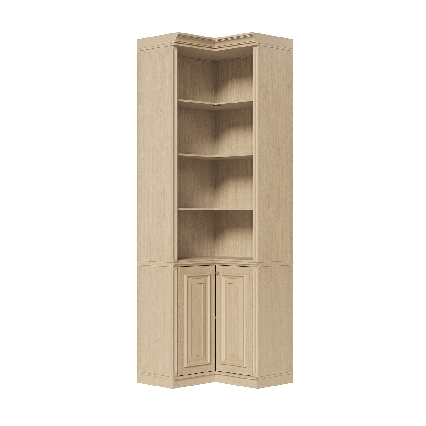 Tall Corner Cabinet with 4-Tier Open Shelves