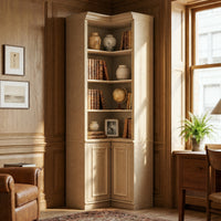Tall Corner Cabinet with 4-Tier Open Shelves