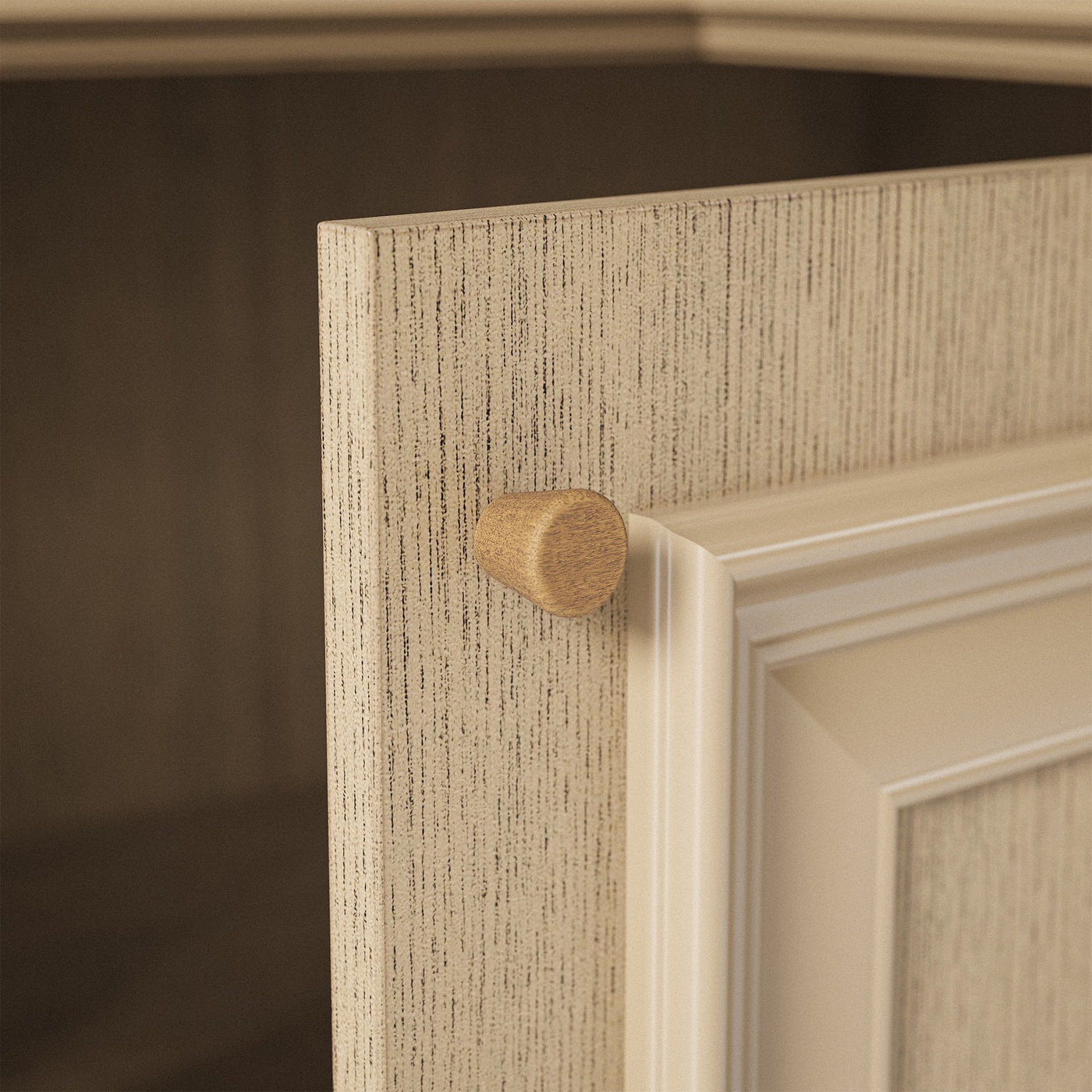 Tall Corner Cabinet with 4-Tier Open Shelves