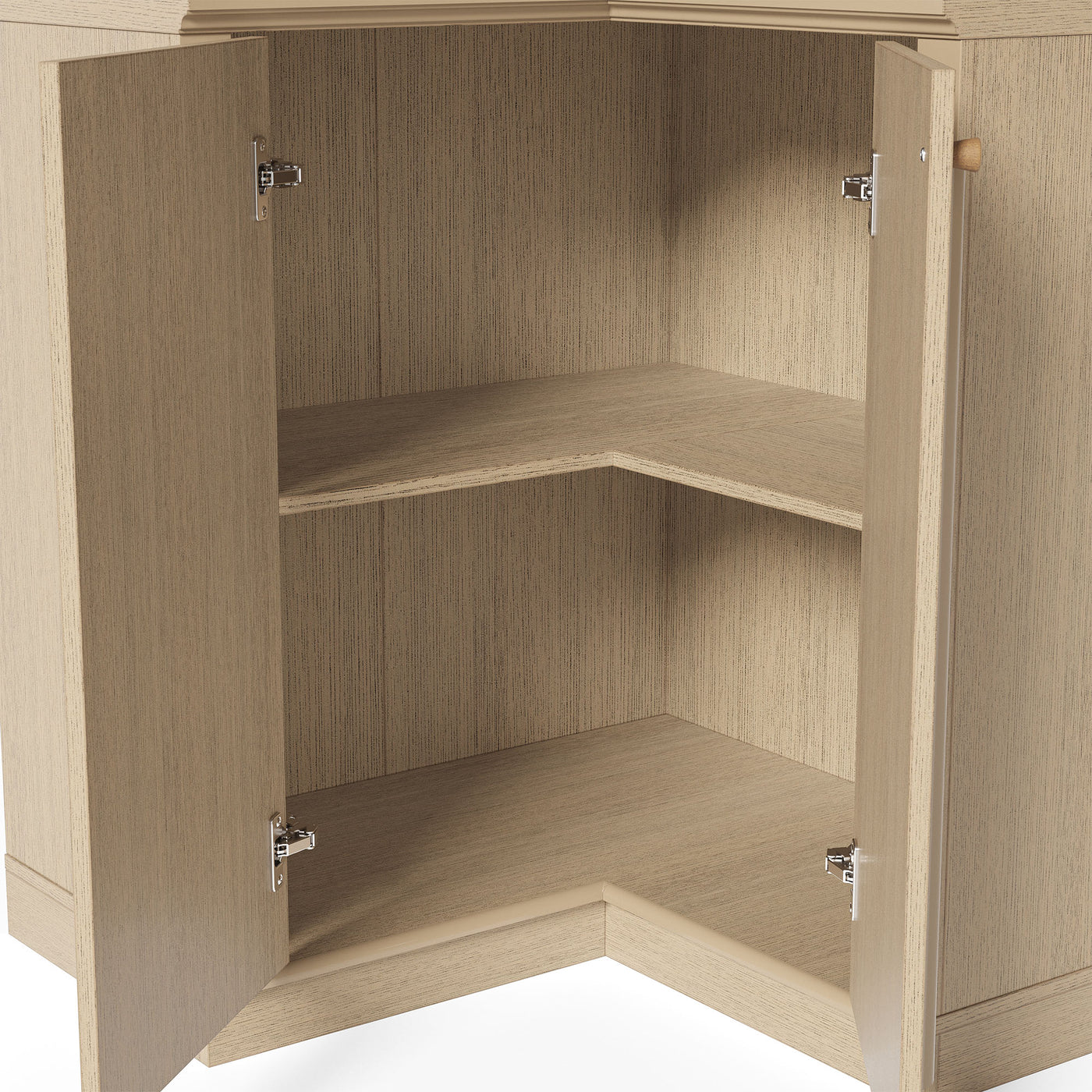 Tall Corner Cabinet with 4-Tier Open Shelves