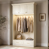 Vestia 3-Door Wardrobe Closet with Drawers
