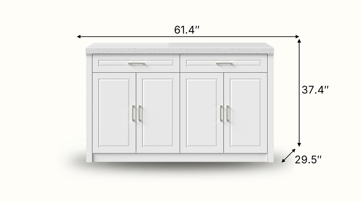 Modern Double-Sided Kitchen Island with Storage and Seating Space