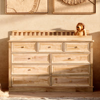 Solid Wood Changing Table with Drawers and Round Knob Handles