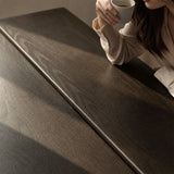 Dark Wood Dining Table with Split-Top Design
