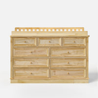 Solid Wood Changing Table with Drawers and Round Knob Handles