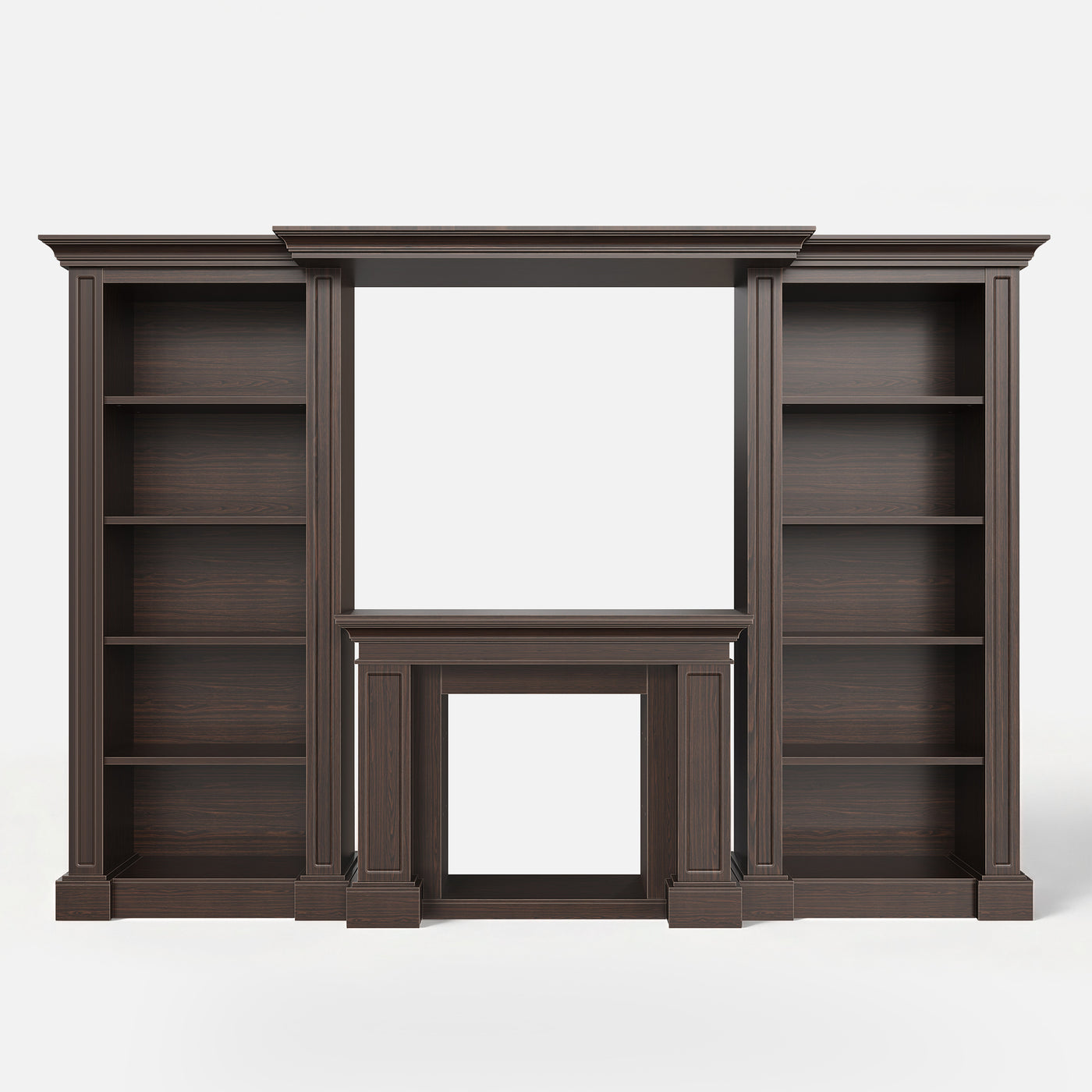 Traditional Entertainment Center with Open Shelves