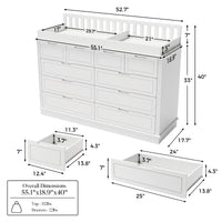 Solid Wood Changing Table with Drawers and Handle-Free Design