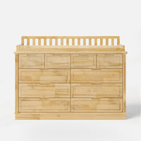 Solid Wood Changing Table with Drawers and Handle-Free Design
