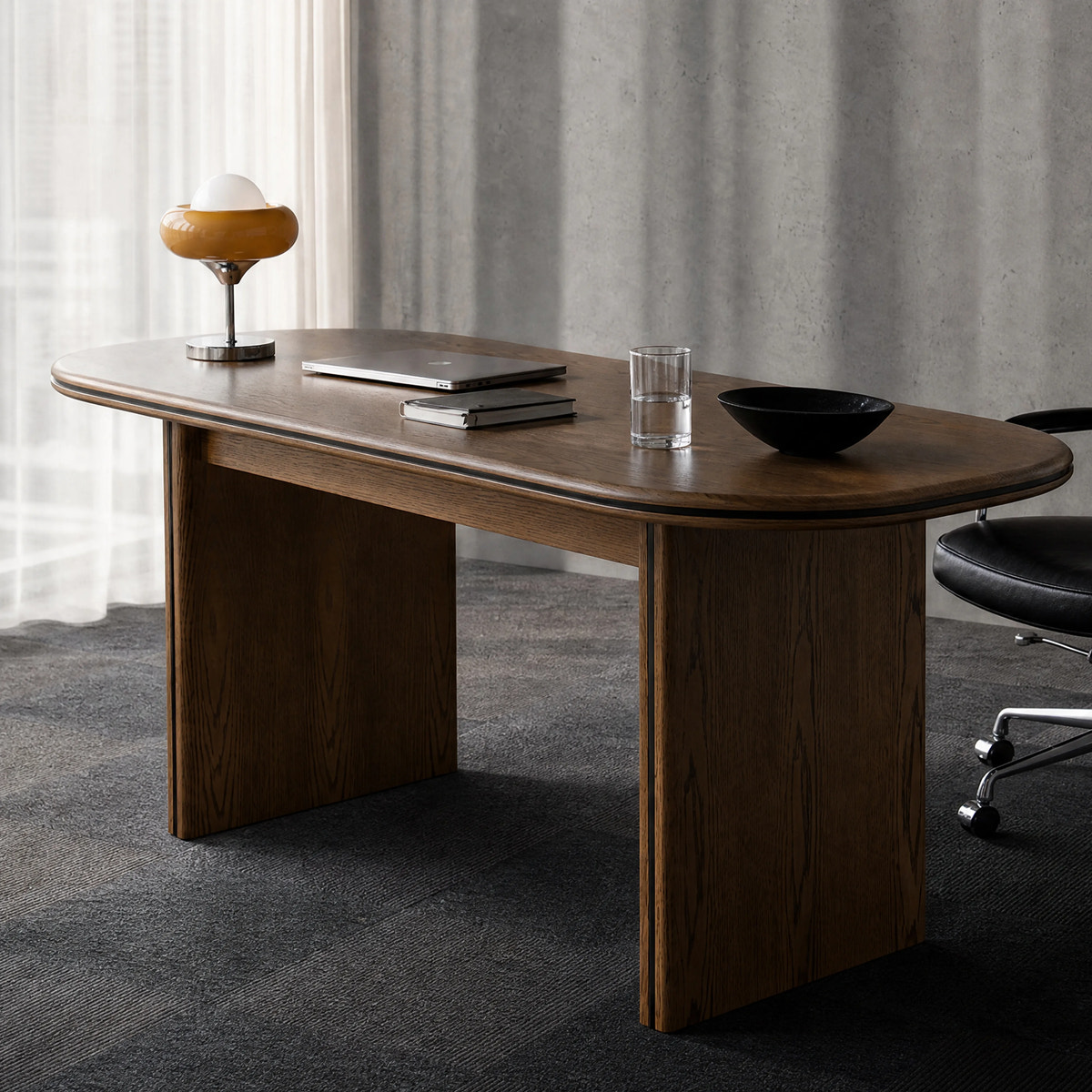 Oval-End Office Desk