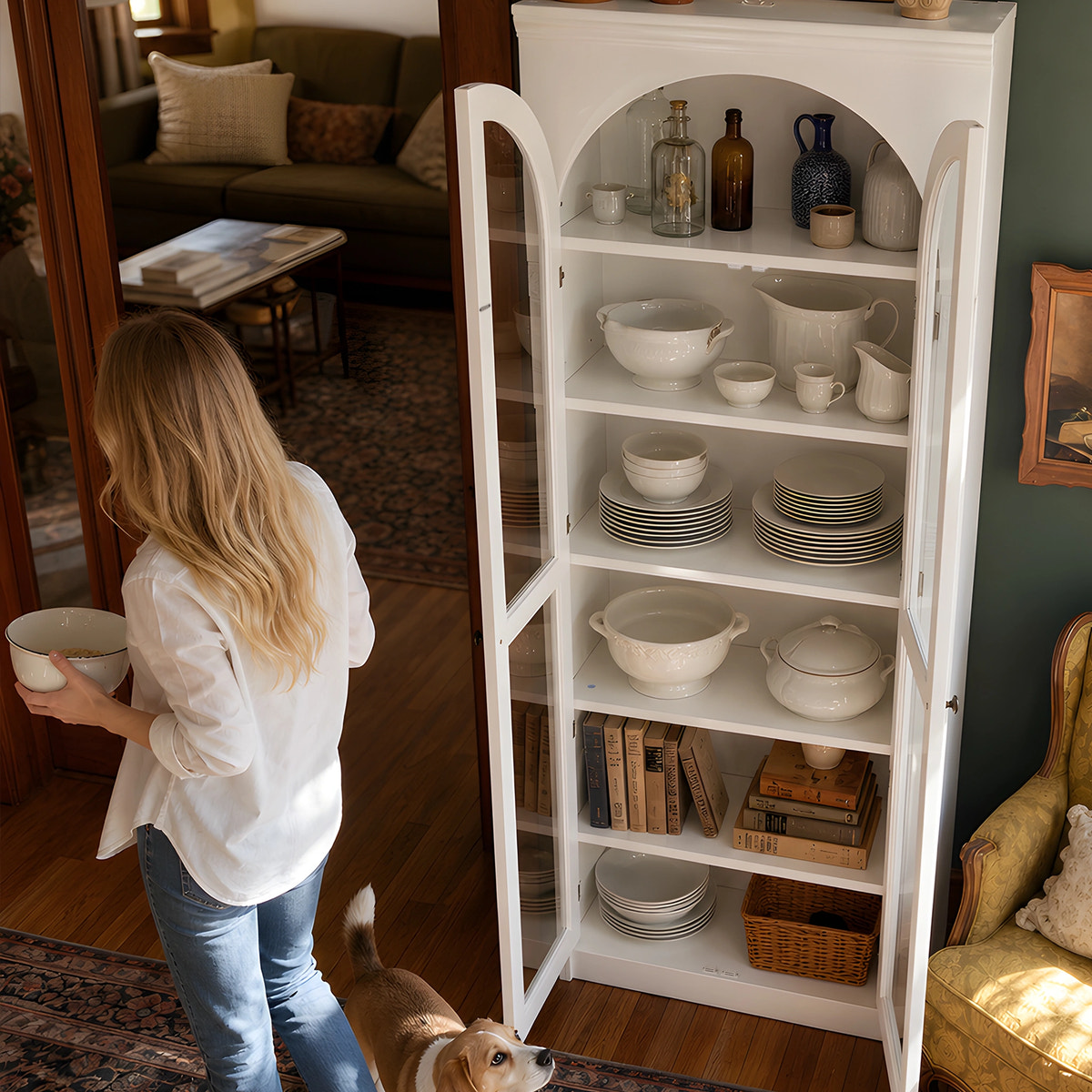 Relievo Arched Glass Cabinet
