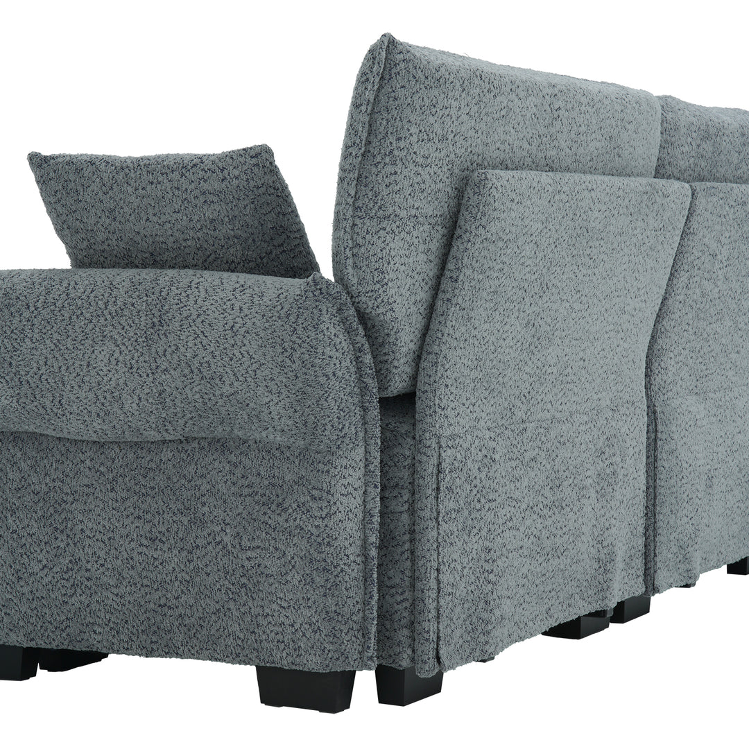 4-Piece Modern Upholstered L-Shape Sectional Sofa With Premium Fabric