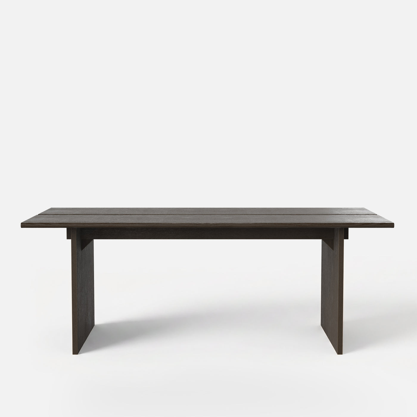 Dark Wood Dining Table with Split-Top Design