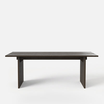 Dark Wood Dining Table with Split-Top Design