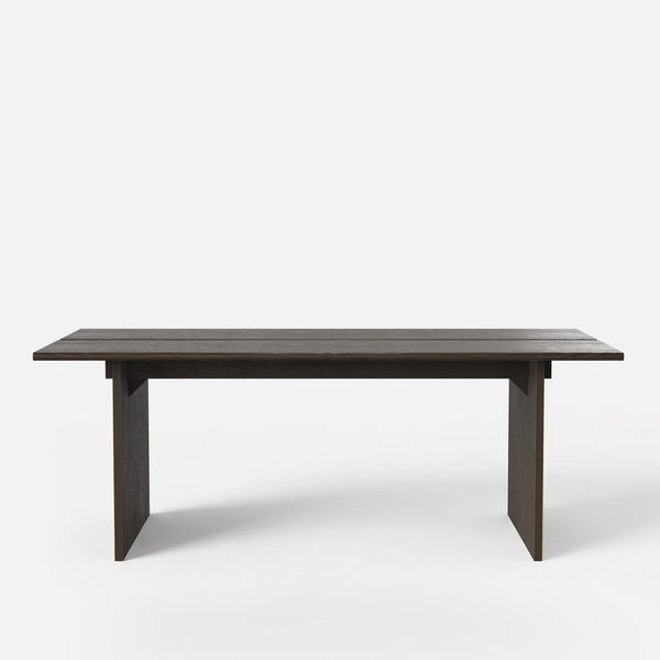 Dark Wood Dining Table with Split-Top Design