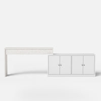 Modern Double-Sided Kitchen Island with Pull-Out Tabletop and Open Shelving