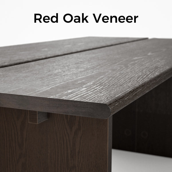 Dark Wood Dining Table with Split-Top Design