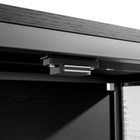 Storage Cabinet with Glass Doors and Metal Frame