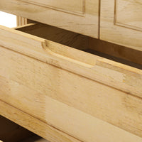 Solid Wood Changing Table with Drawers and Handle-Free Design