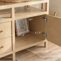 Storage Cabinet with Open Shelf, Drawers and Double Cabinets