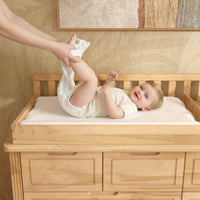 Solid Wood Changing Table with Drawers and Handle-Free Design
