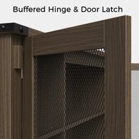 Wood Bookcase with Mesh Doors, Drawers and Open Shelving