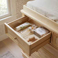 Solid Wood Changing Table with Drawers and Round Knob Handles