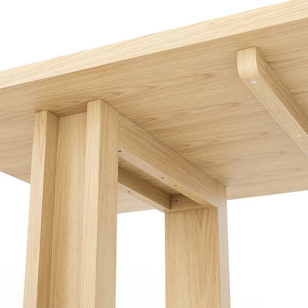 Solid Wood Dining Table with Oak Veneer
