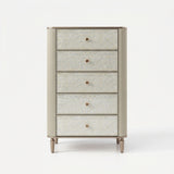 Nacre 5-Drawer Chest with Marble-Style Top