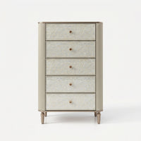 Nacre 5-Drawer Chest with Marble-Style Top
