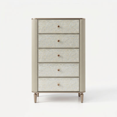 Nacre 5-Drawer Chest with Marble-Style Top