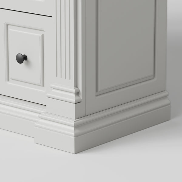 75'' 6-Drawer Symmetric Bookcase With Glass Doors