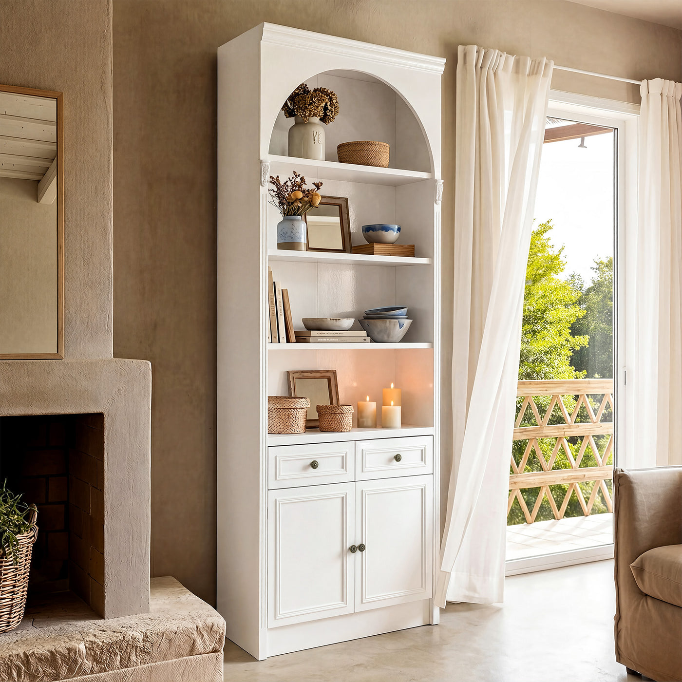 Relievo Arched Hutch Cabinet