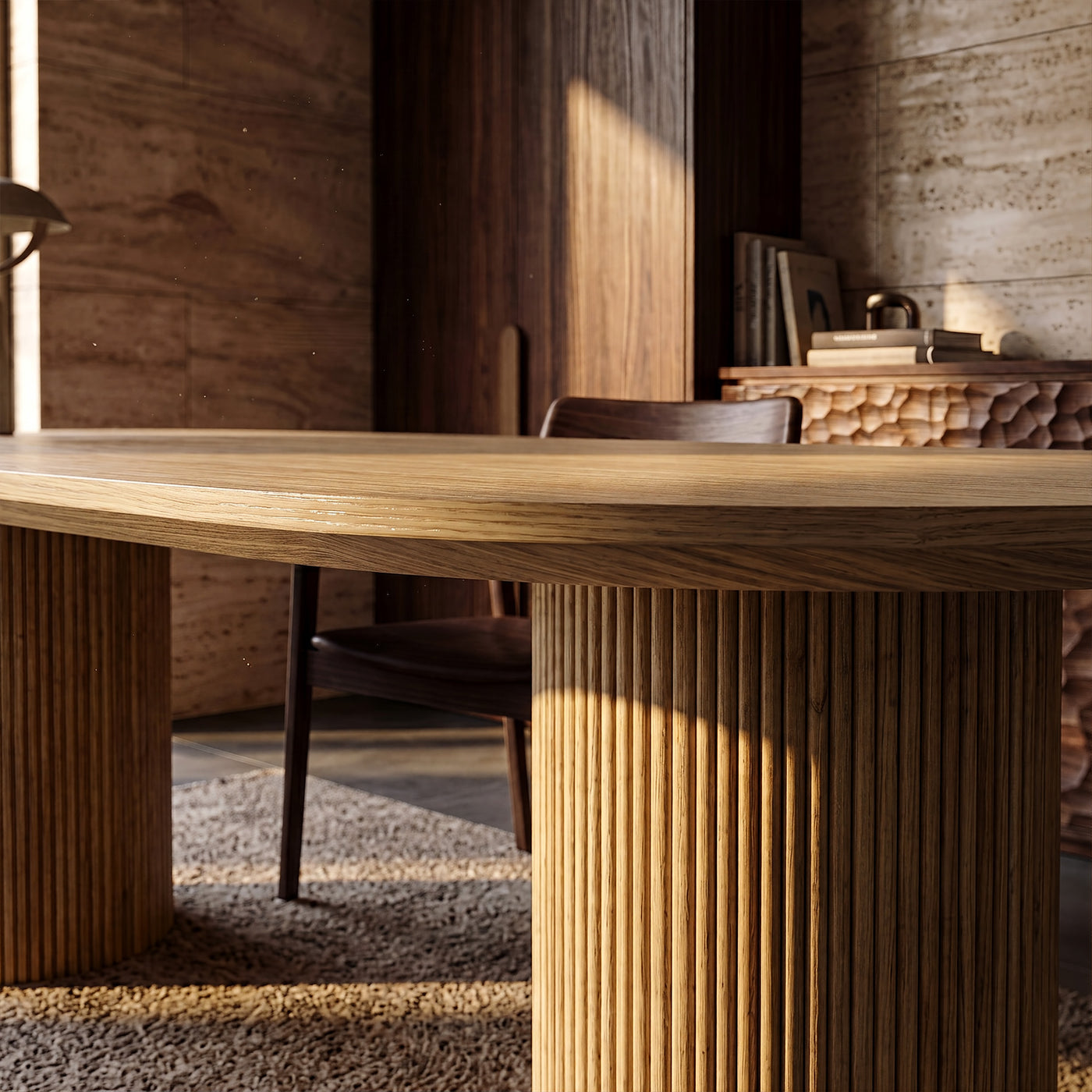 Solid Wood Round Pedestal Dining Table
