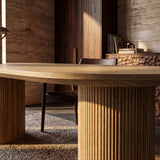 Solid Wood Round Pedestal Dining Table
