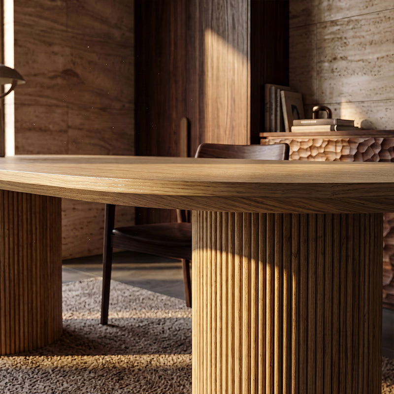Solid Wood Round Pedestal Dining Table