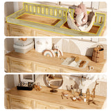Solid Wood Changing Table with Drawers and Round Knob Handles-Natural