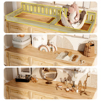 Solid Wood Changing Table with Drawers and Round Knob Handles